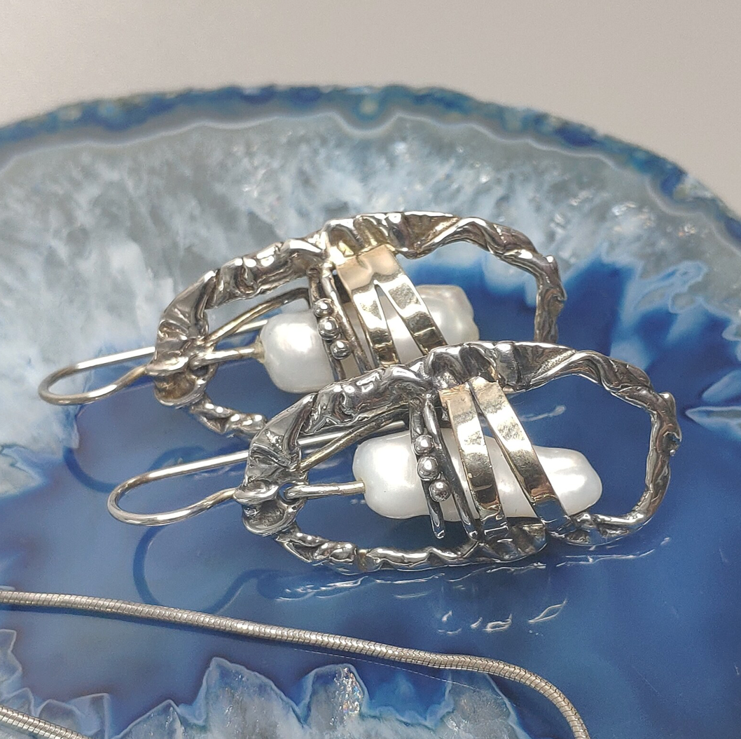 Jerusalem Silver White Pearl Set